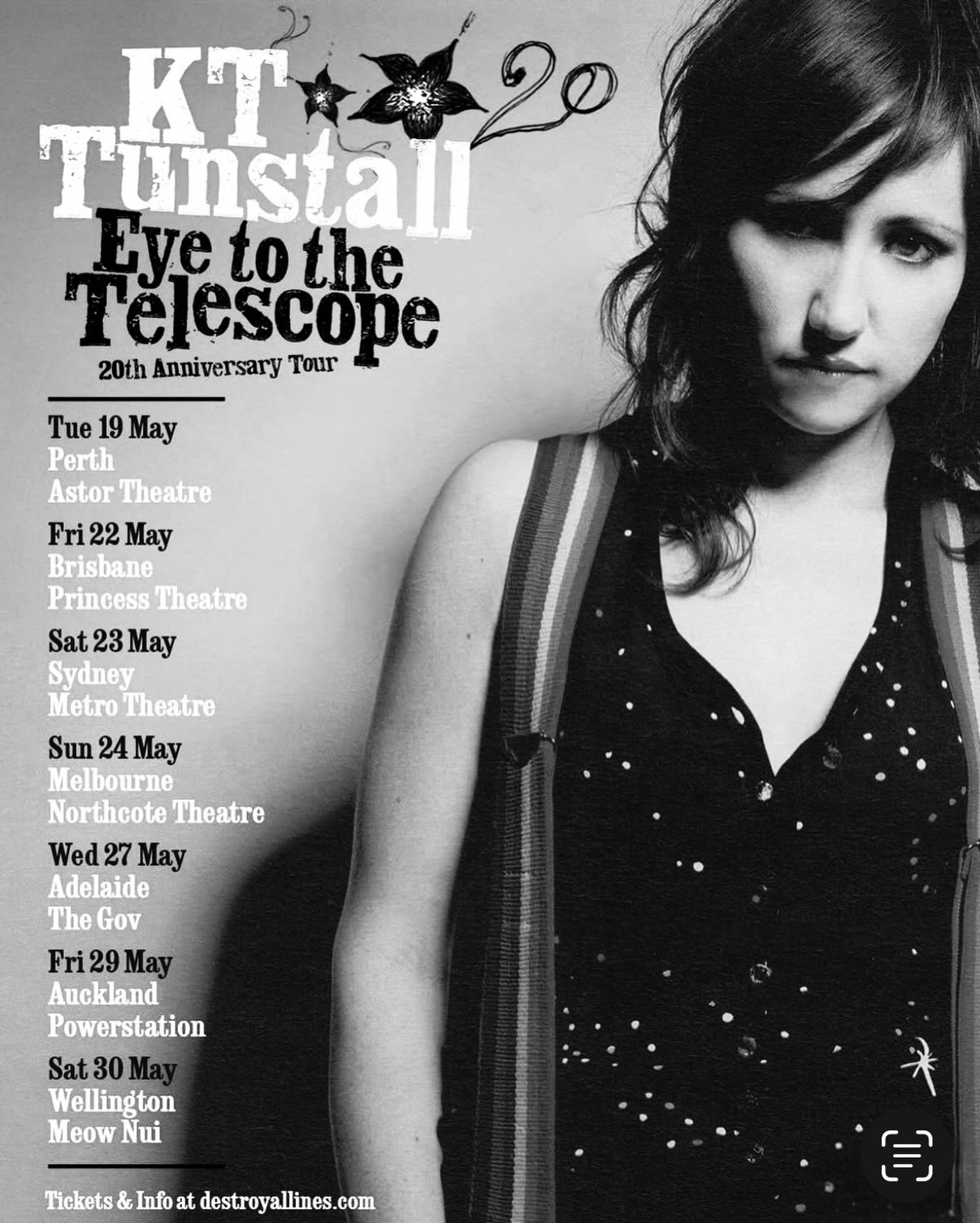 KT Tunstall Three Decades Tour Poster 2026